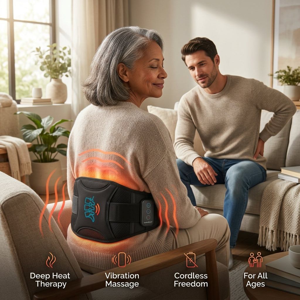 LumbarRelieve™ – Heated Lower Back Massager & Support Belt